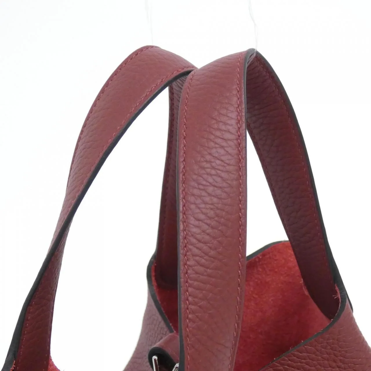 HERMES Picotin 056289CK Handbag Clemence Rouge Clemence Leather Rank A - Thumbnail 6