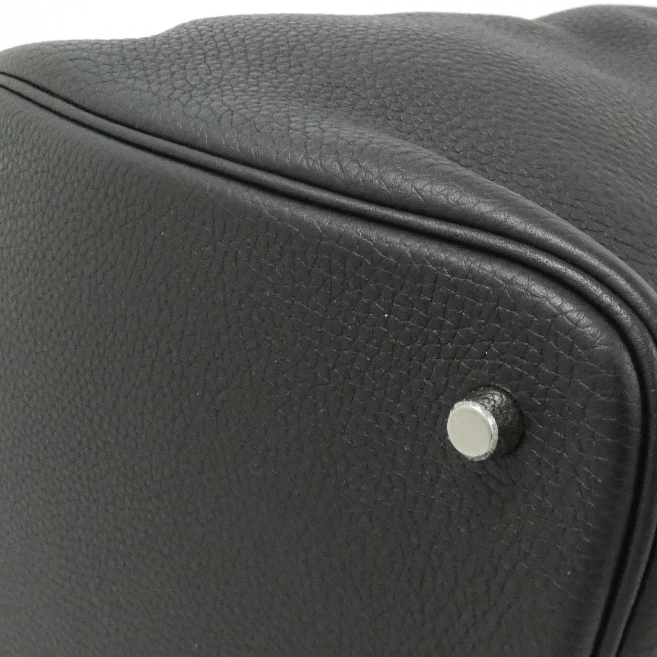 HERMES Picotin 060991CK Handbag Clemence Black Clemence Leather Rank A - Thumbnail 2