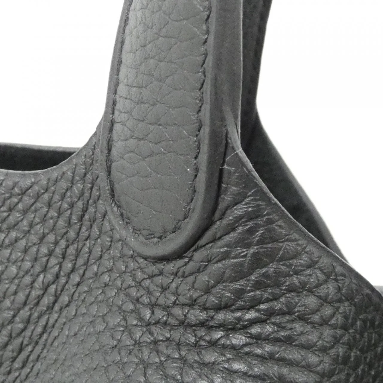 HERMES Picotin 060991CK Handbag Clemence Black Clemence Leather Rank A - Thumbnail 6