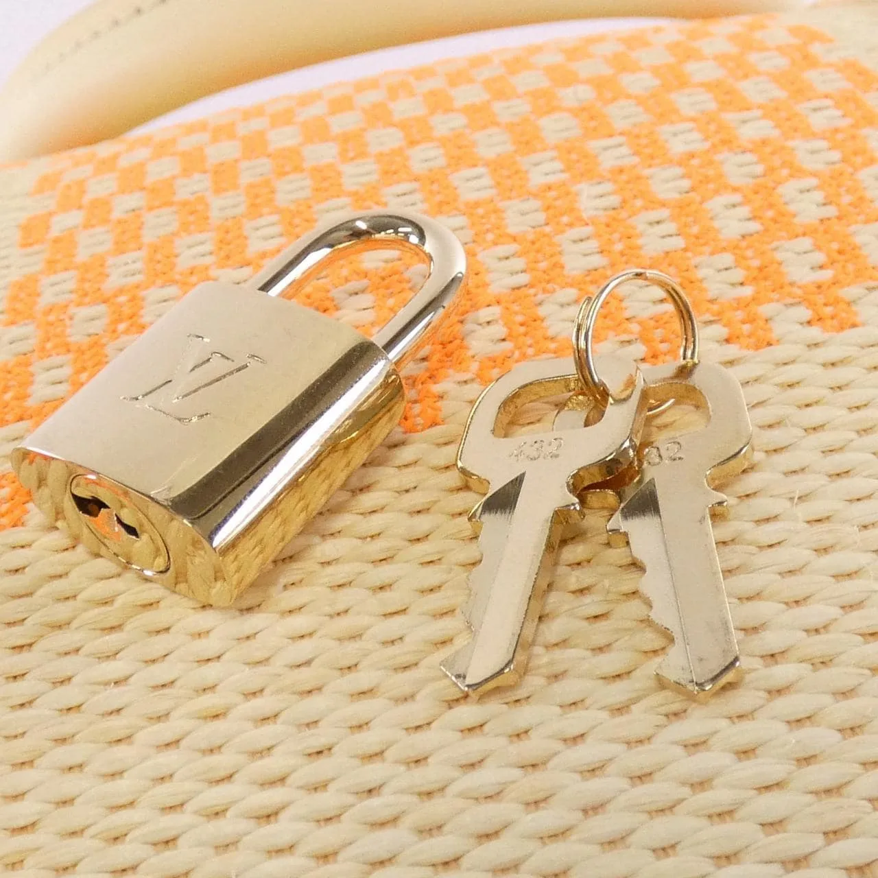 LOUIS VUITTON Keepall M57419 Boston Damier 橙色 Damier 中古品A - 縮圖 4