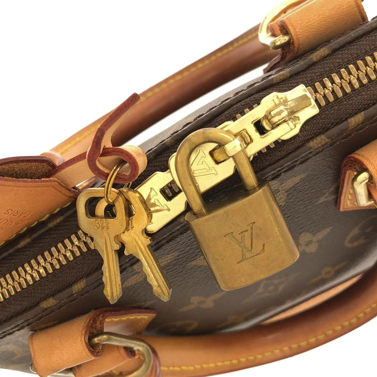 LOUIS VUITTON Alma M53152 Handbag Monogram 黑色 Monogram 中古品B - 縮圖 4