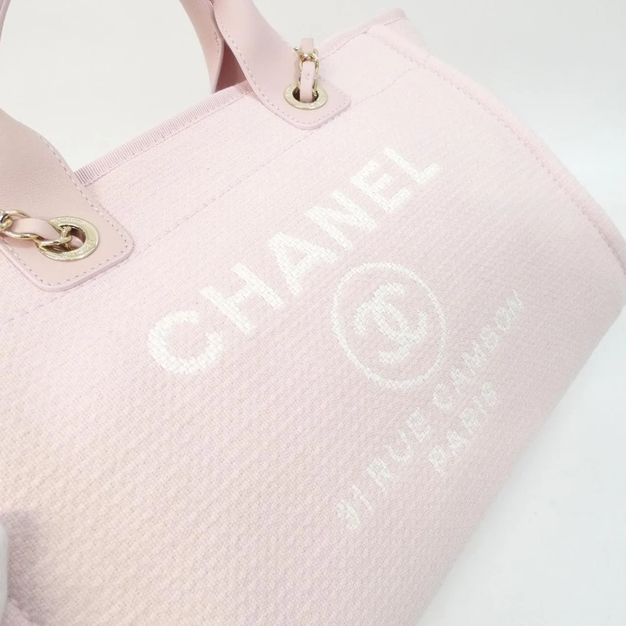 CHANEL Deauville AS3257 Handbag 粉色 中古品A - 縮圖 4