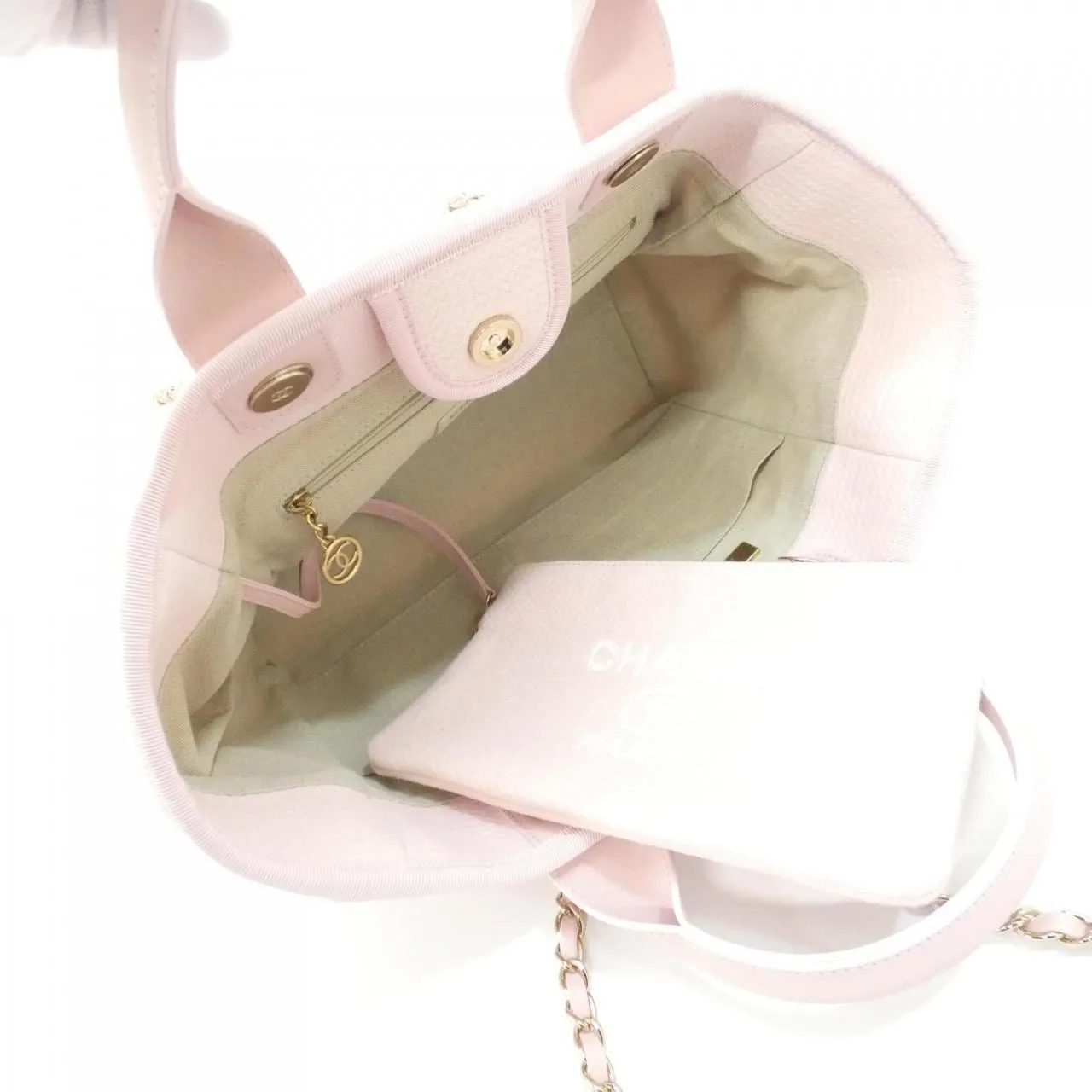 CHANEL Deauville AS3257 Handbag 粉色 中古品A - 縮圖 8