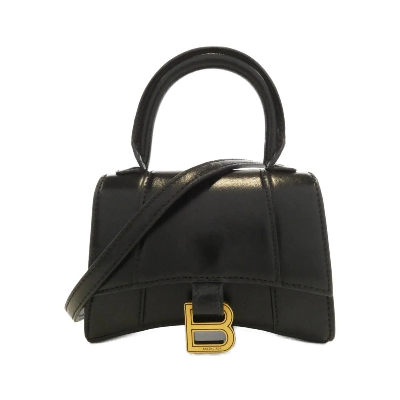 BALENCIAGA Hourglass 637372 Handbag Black