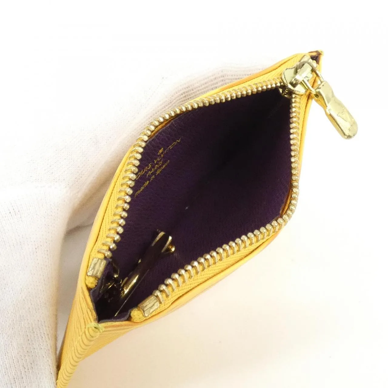 LOUIS VUITTON Pochette M63809 Coin Case Epi 黃色 Epi 中古品A - 縮圖 7