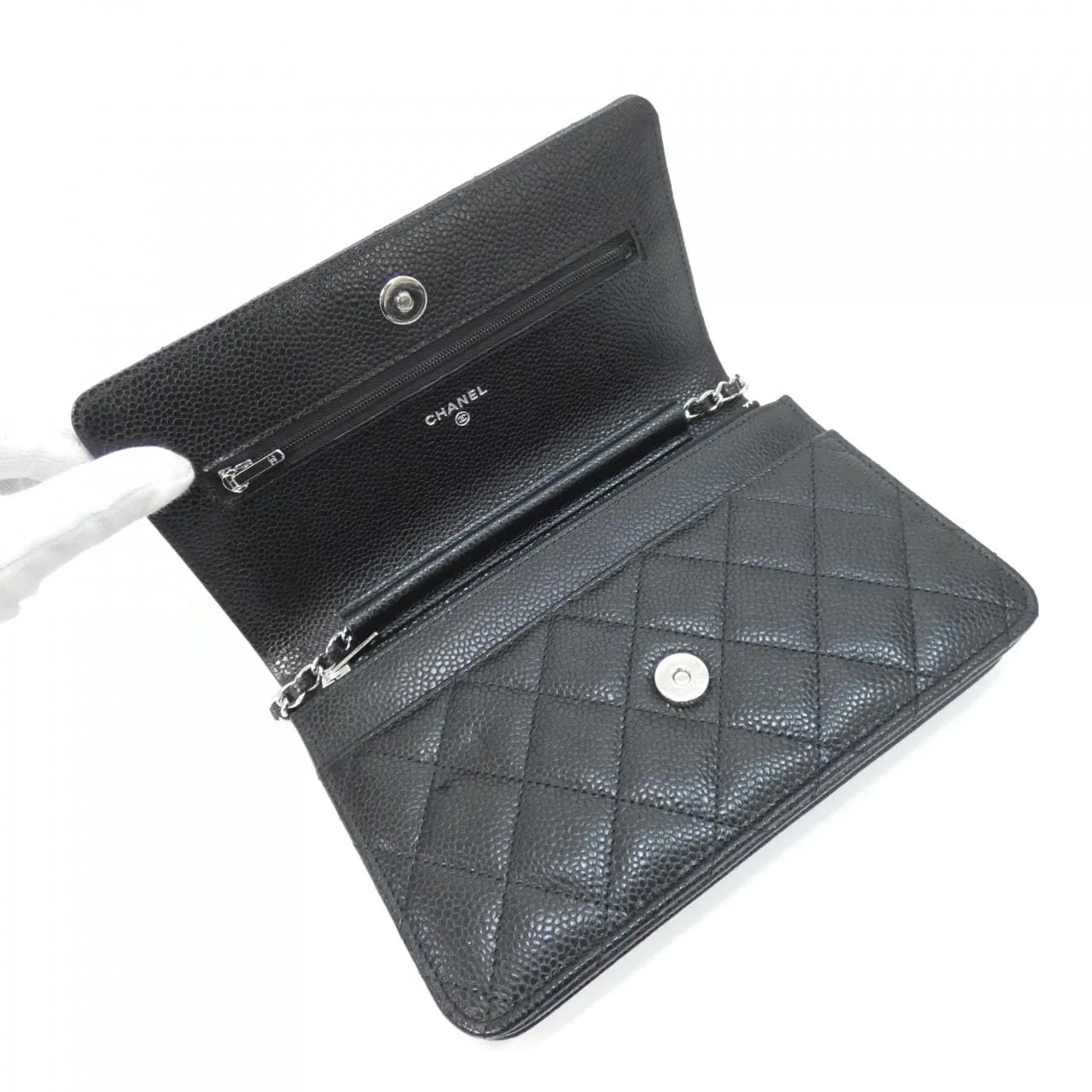 CHANEL Timeless Classic AP0250 Wallet Grained Calfskin 黑色 荔枝紋牛皮 中古品A - 縮圖 6