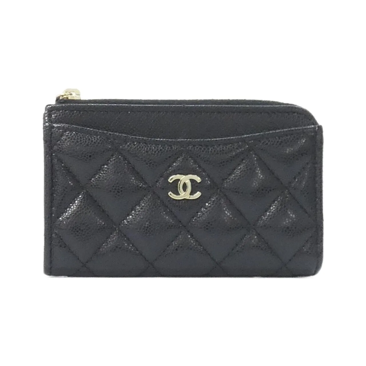 CHANEL Timeless Classic AP3179 Card Case Grained Calfskin Black