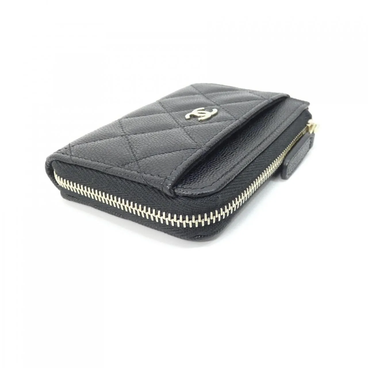 CHANEL Timeless Classic AP4893 Card Case Grained Calfskin 黑色 荔枝紋牛皮 中古品A - 縮圖 3