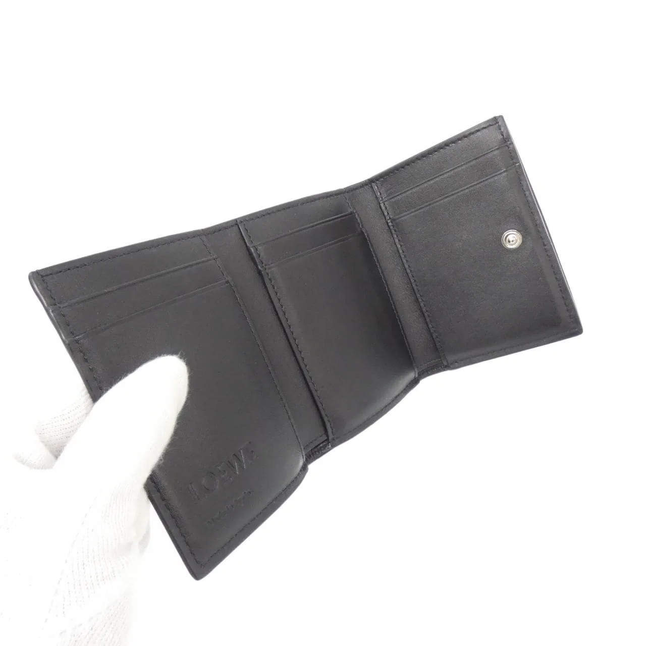 LOEWE C821TR2X16 Wallet Lambskin 黑色 羊皮 中古品A - 縮圖 5