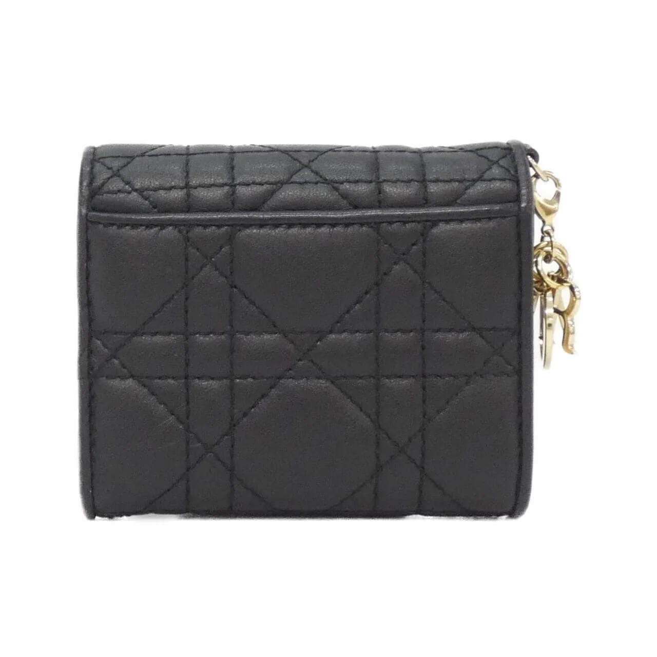 DIOR Lady Dior S0181ONMJ Wallet Lambskin 黑色 羊皮 中古品A - 縮圖 2