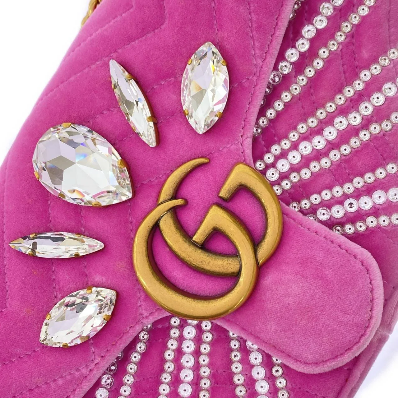 GUCCI Marmont 443497 9FRQT 肩背包 金色 中古品A - 縮圖 4