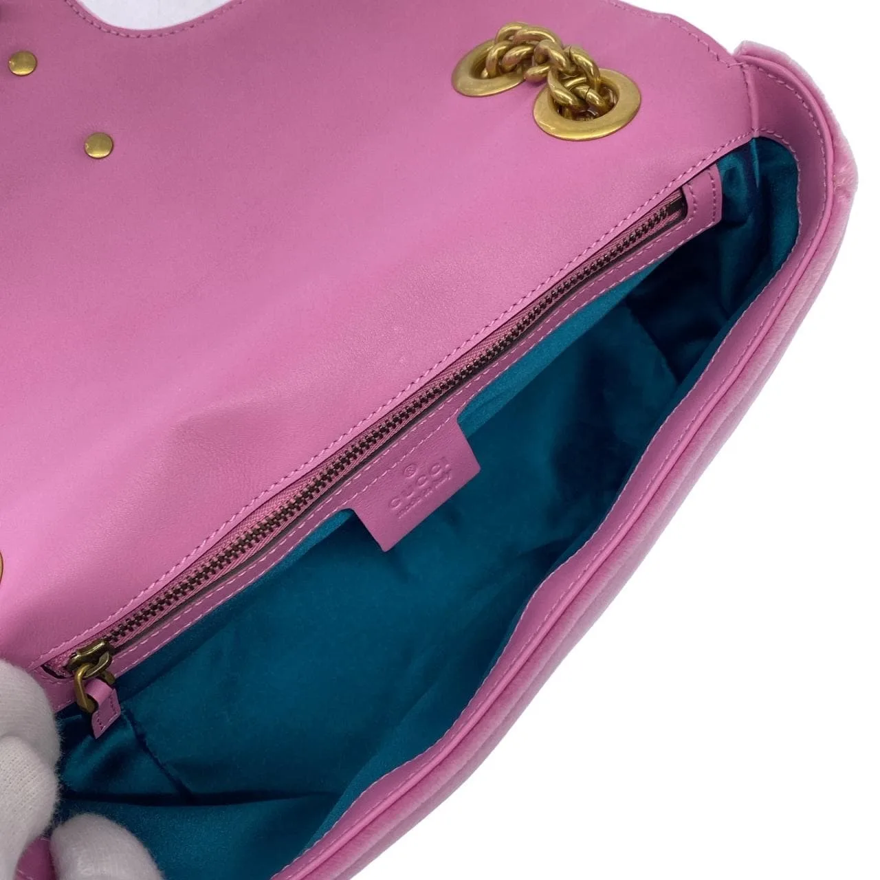 GUCCI Marmont 443497 9FRQT 肩背包 金色 中古品A - 縮圖 7