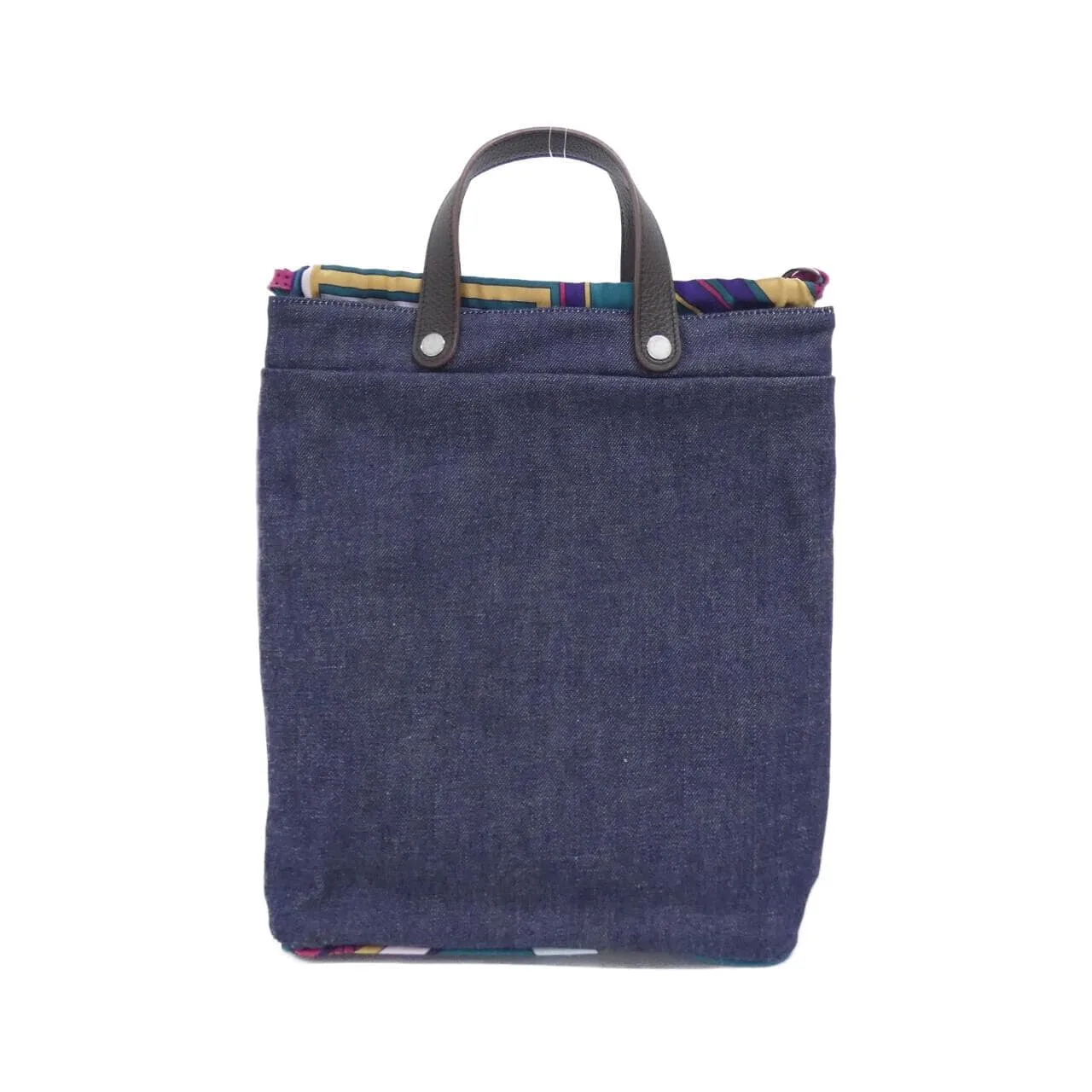 HERMES 1462298 Handbag Canvas Navy