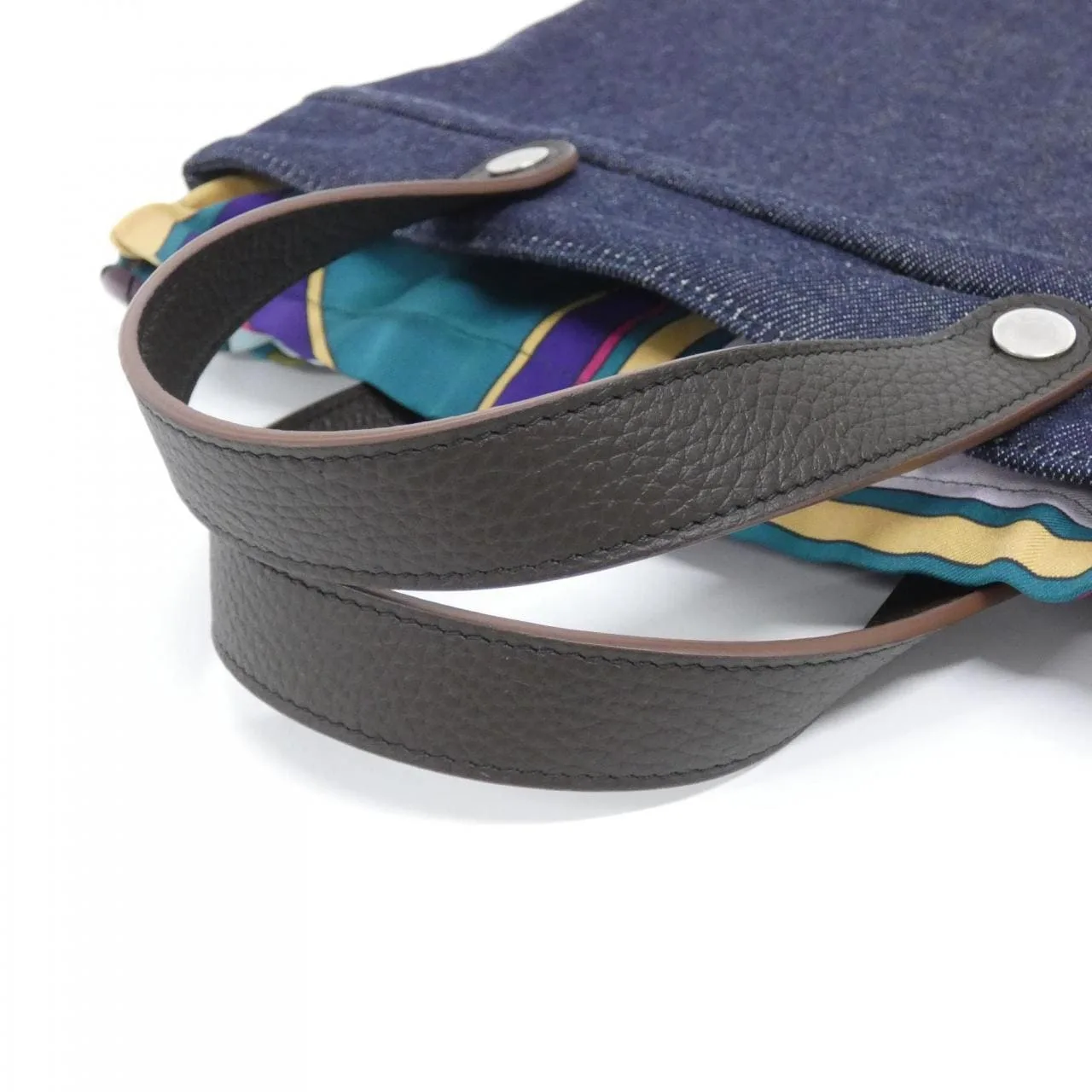 HERMES 1462298 Handbag Canvas Navy Canvas Rank A - Thumbnail 5