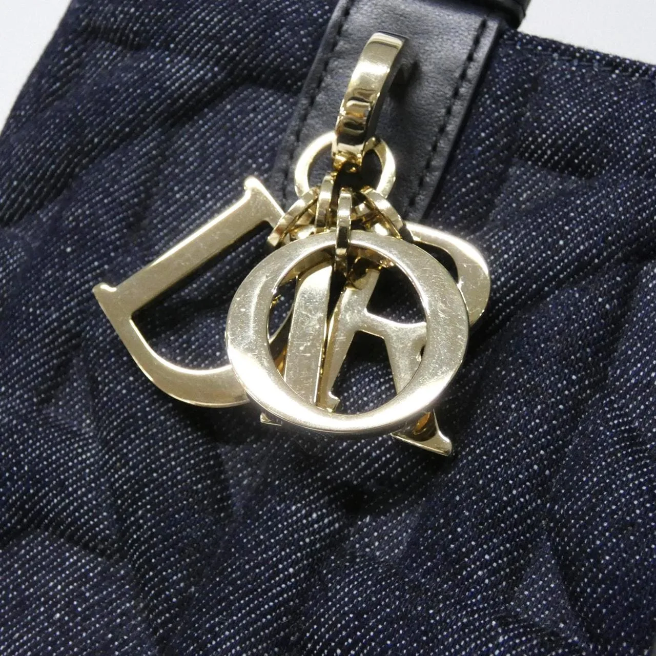 DIOR Toujours M2821ODCZ Handbag Denim 黑色 牛仔布 中古品A - 縮圖 4