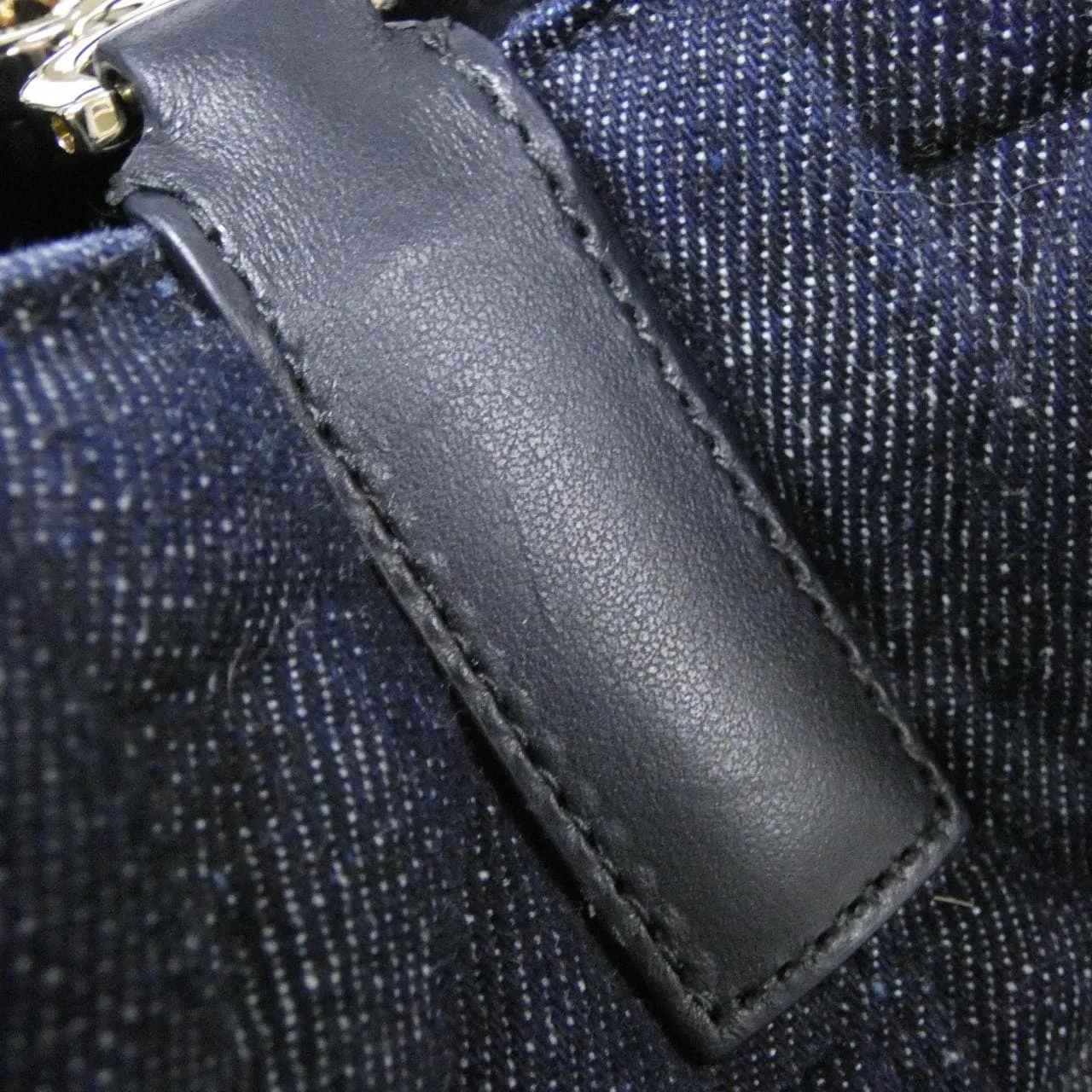 DIOR Toujours M2821ODCZ Handbag Denim 黑色 牛仔布 中古品A - 縮圖 6