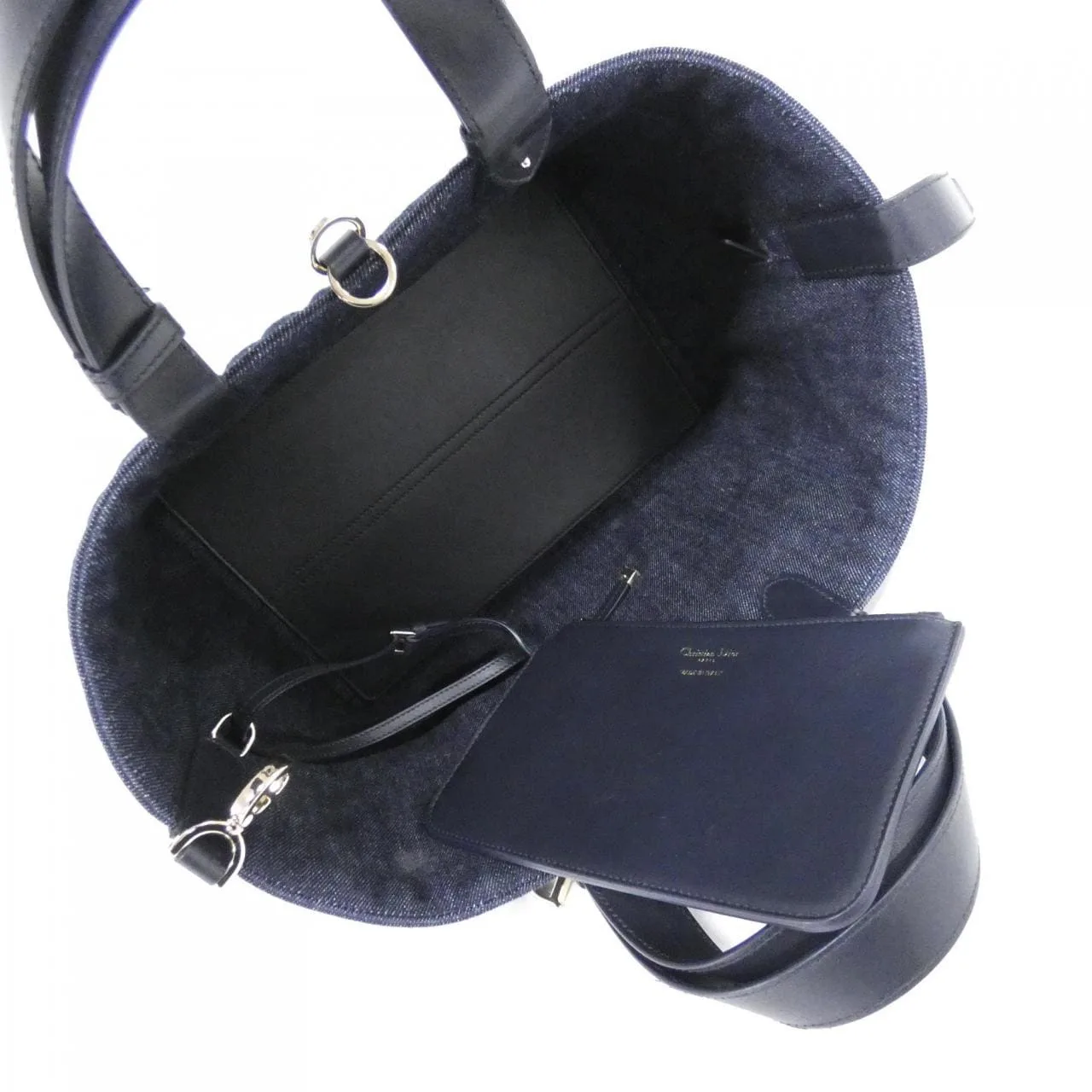 DIOR Toujours M2821ODCZ Handbag Denim 黑色 牛仔布 中古品A - 縮圖 8