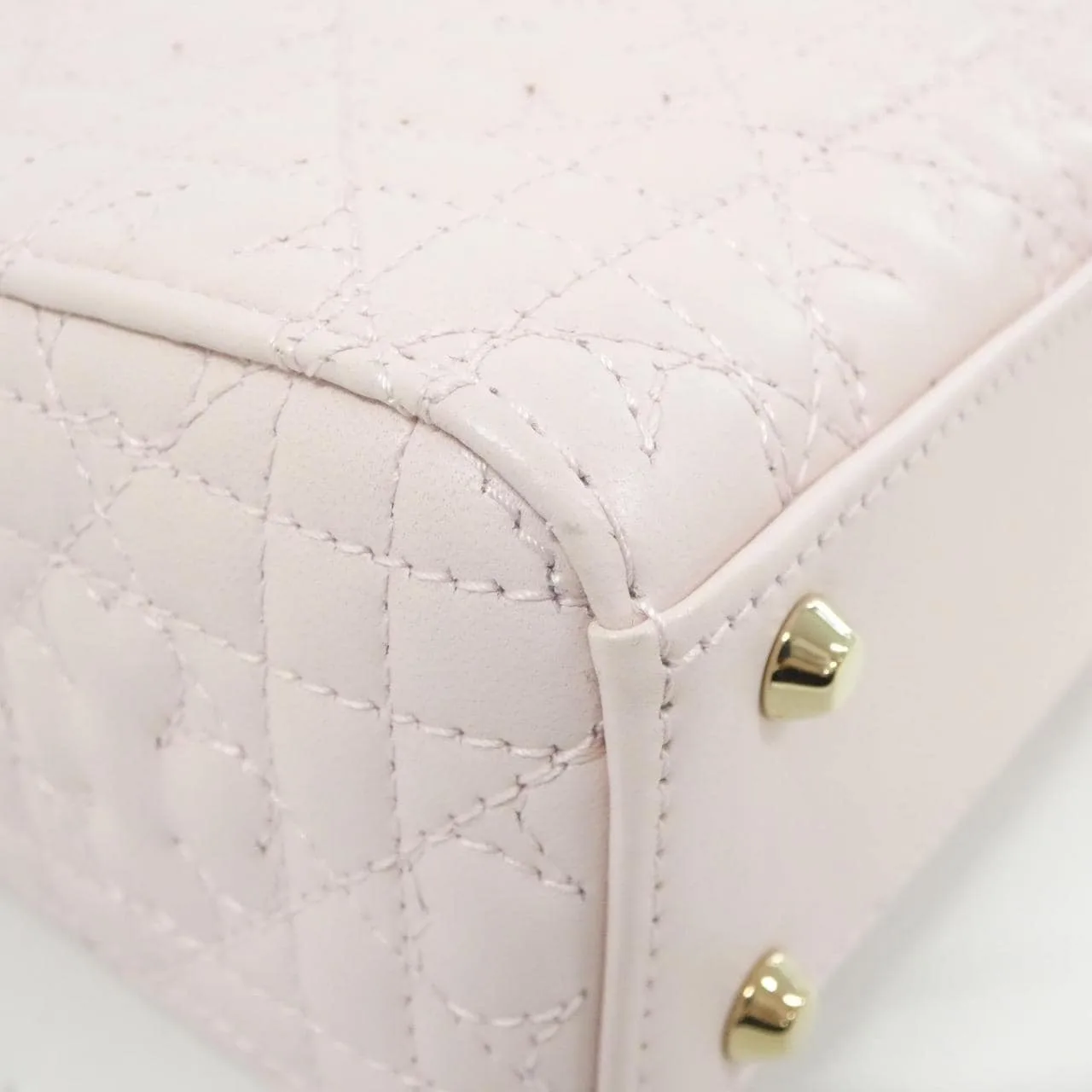 DIOR Lady Dior M0505ONTL Handbag Leather 黑色 皮革 中古品A - 縮圖 3