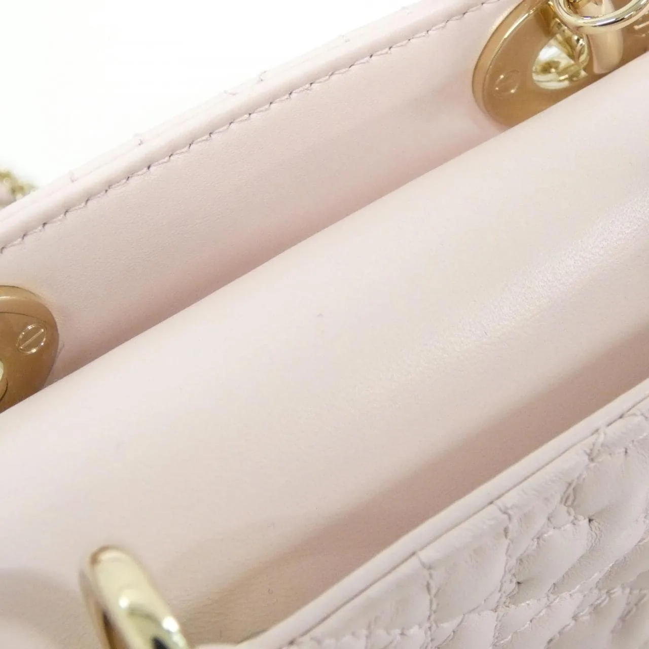 DIOR Lady Dior M0505ONTL Handbag Leather 黑色 皮革 中古品A - 縮圖 7