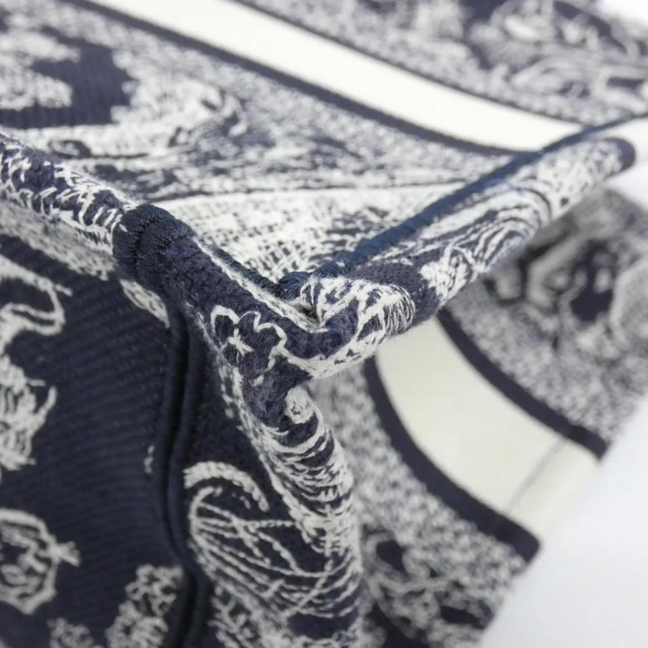 DIOR Book Tote M1265ZRGO 托特包 帆布 藍色 帆布 中古品A - 縮圖 3