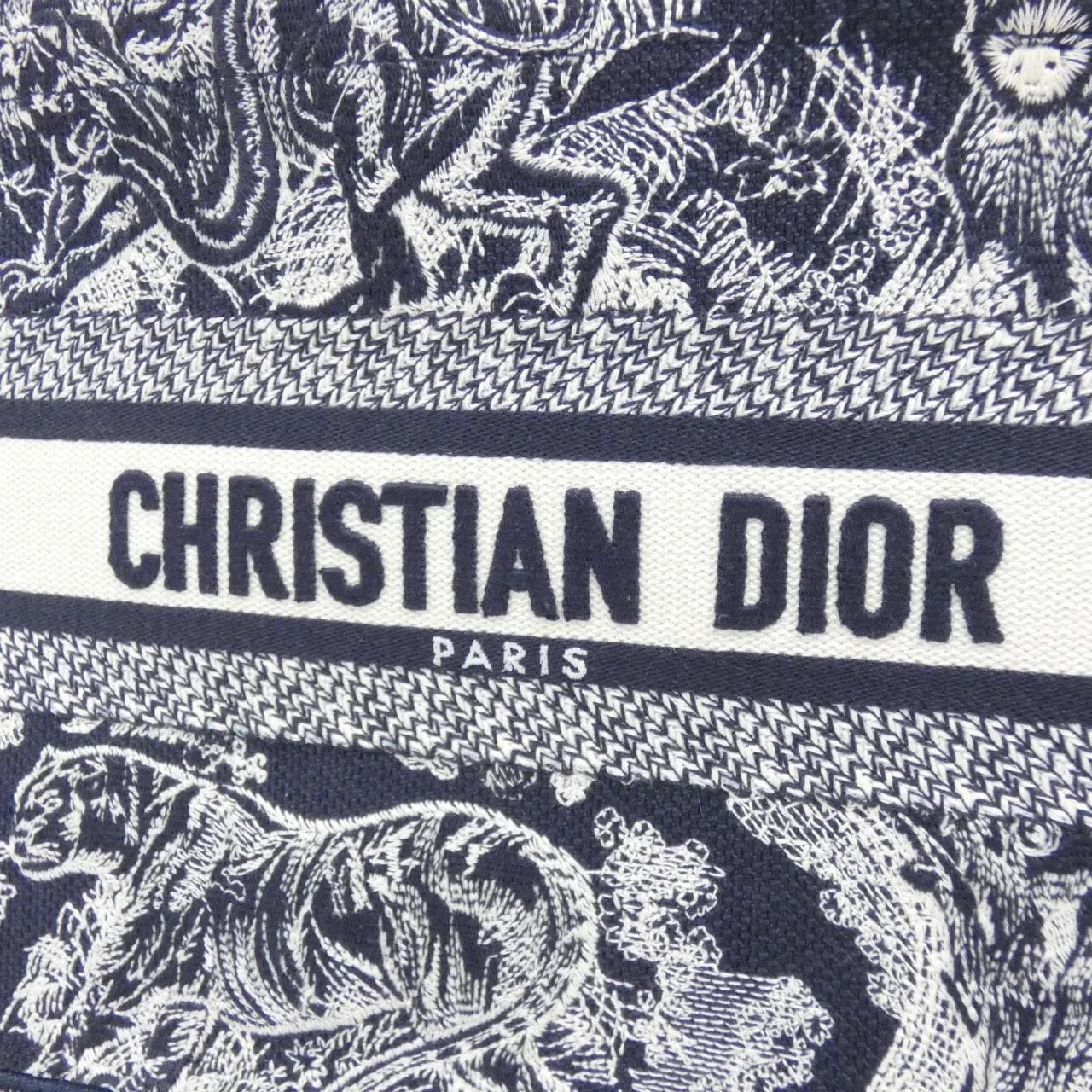 DIOR Book Tote M1265ZRGO 托特包 帆布 藍色 帆布 中古品A - 縮圖 4