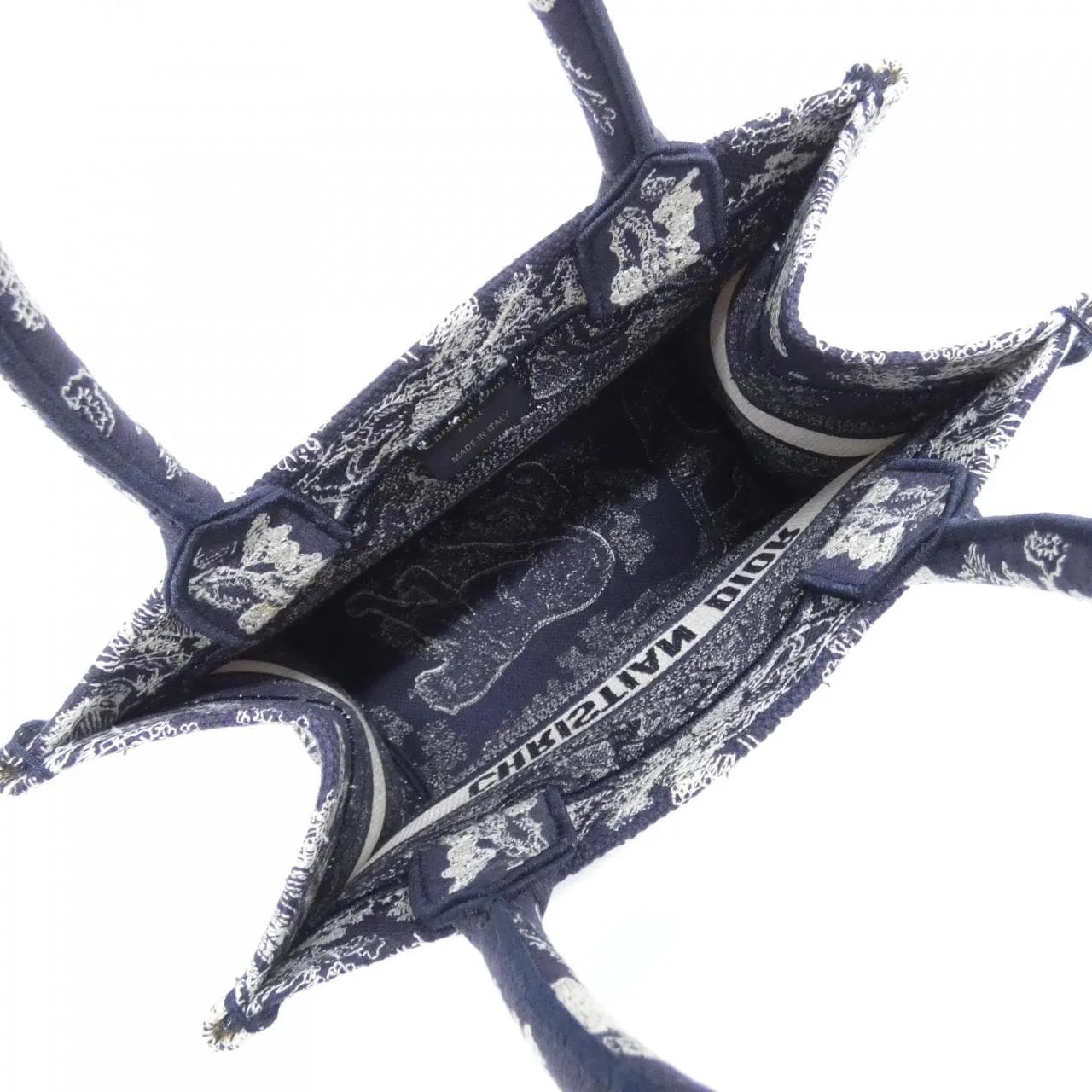 DIOR Book Tote M1265ZRGO 托特包 帆布 藍色 帆布 中古品A - 縮圖 9