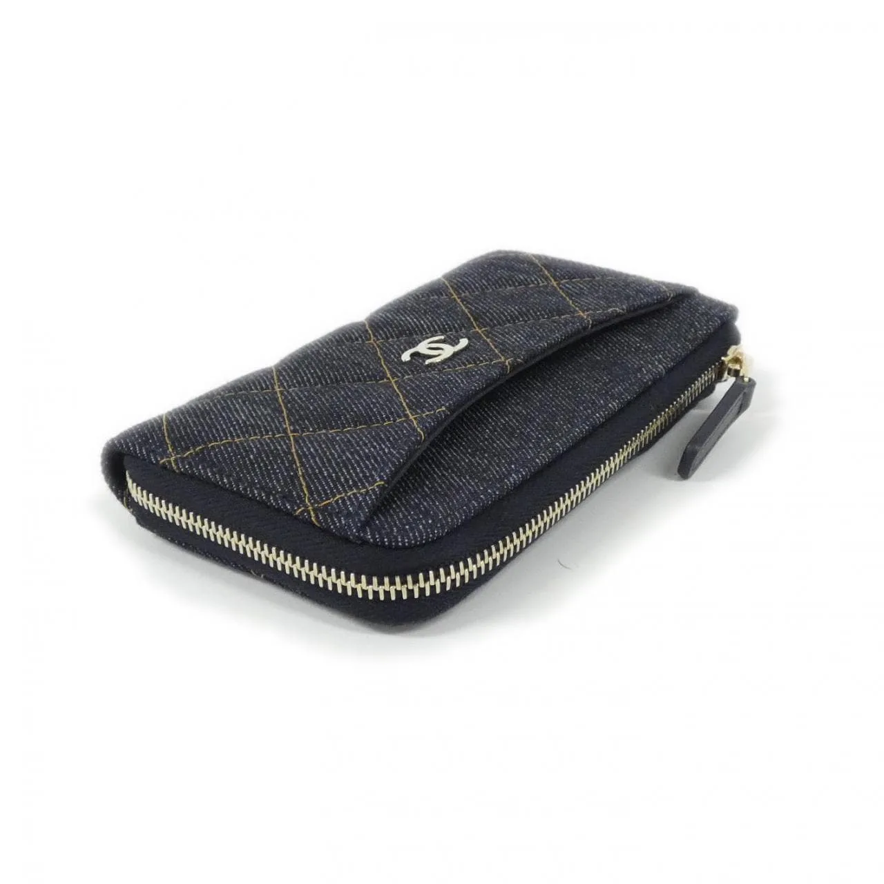 CHANEL Timeless Classic AP3179 Card Case Denim 藍色 牛仔布 中古品A - 縮圖 3
