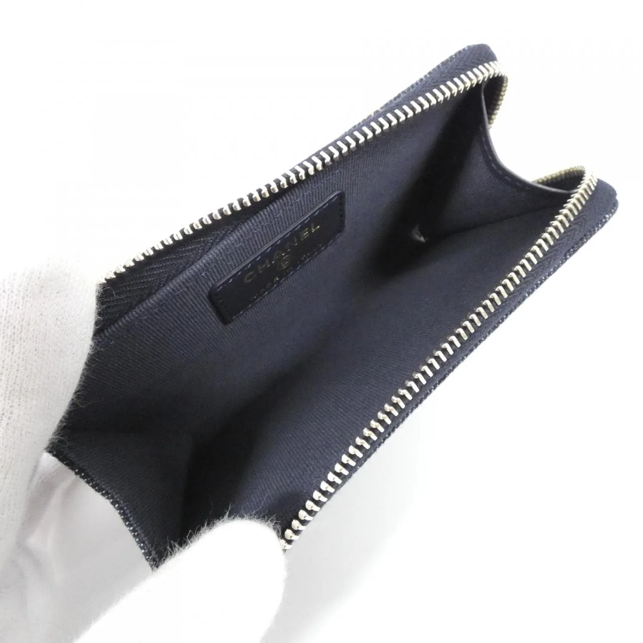 CHANEL Timeless Classic AP3179 Card Case Denim 藍色 牛仔布 中古品A - 縮圖 5