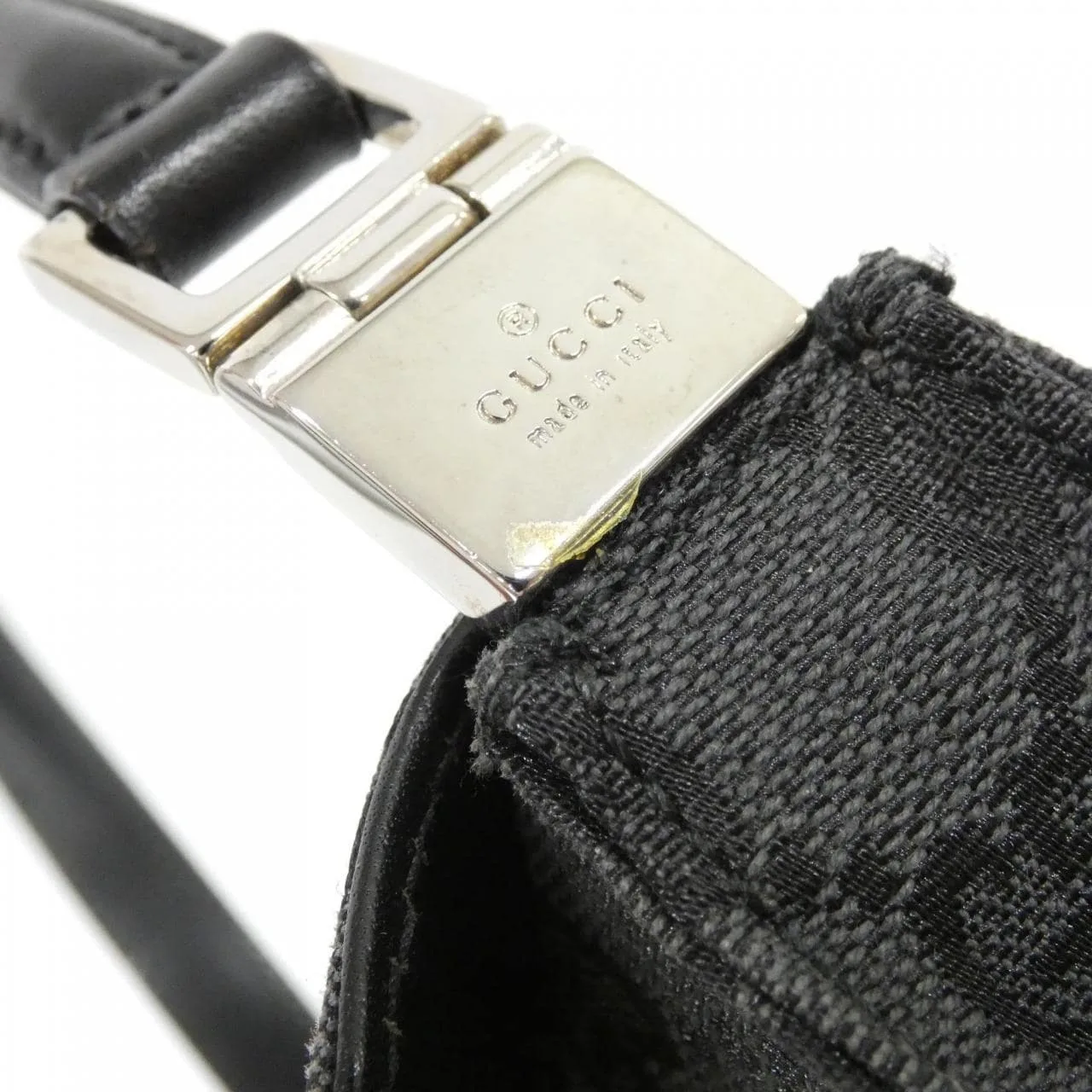 GUCCI 001 3734 肩背包 帆布 黑色 帆布 中古品B - 縮圖 7
