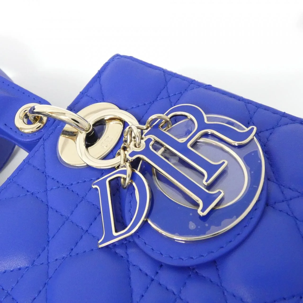 DIOR Lady Dior M05380OCEA Handbag Lambskin 黑色 羊皮 中古品A - 縮圖 4