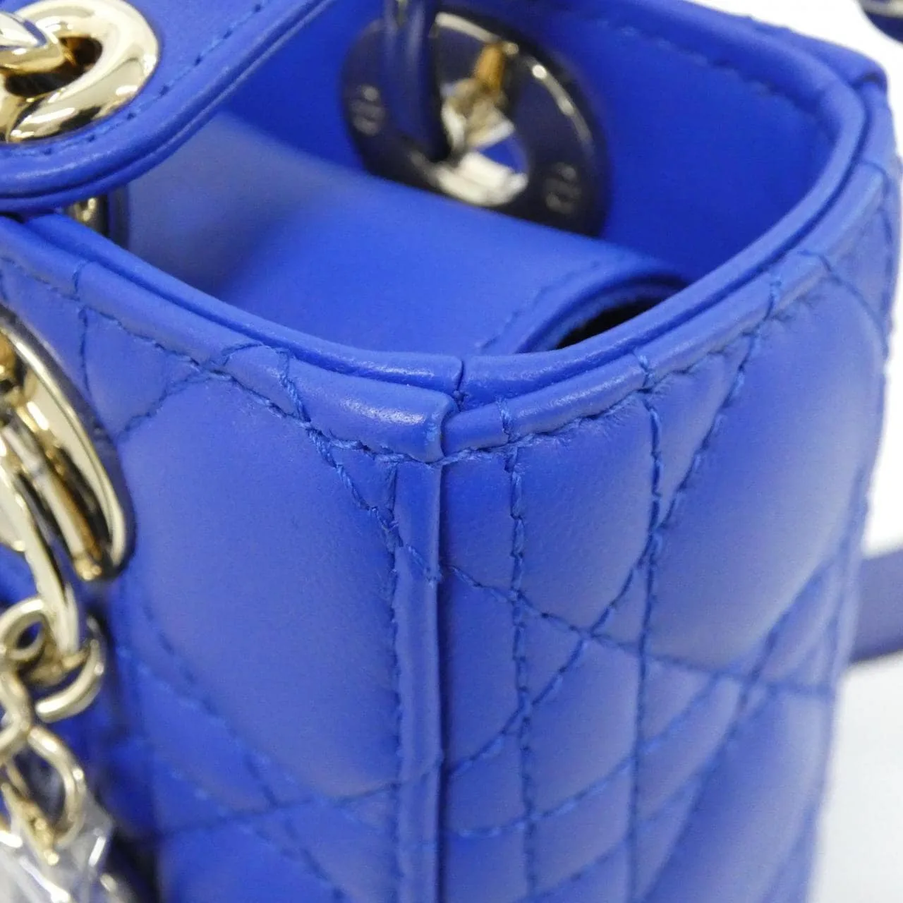 DIOR Lady Dior M05380OCEA Handbag Lambskin 黑色 羊皮 中古品A - 縮圖 5