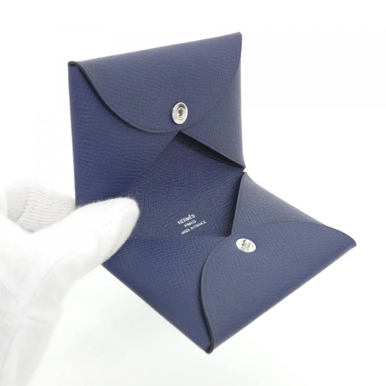 HERMES 044164CK Card Case Epsom Navy Epsom Leather Unused - Thumbnail 2