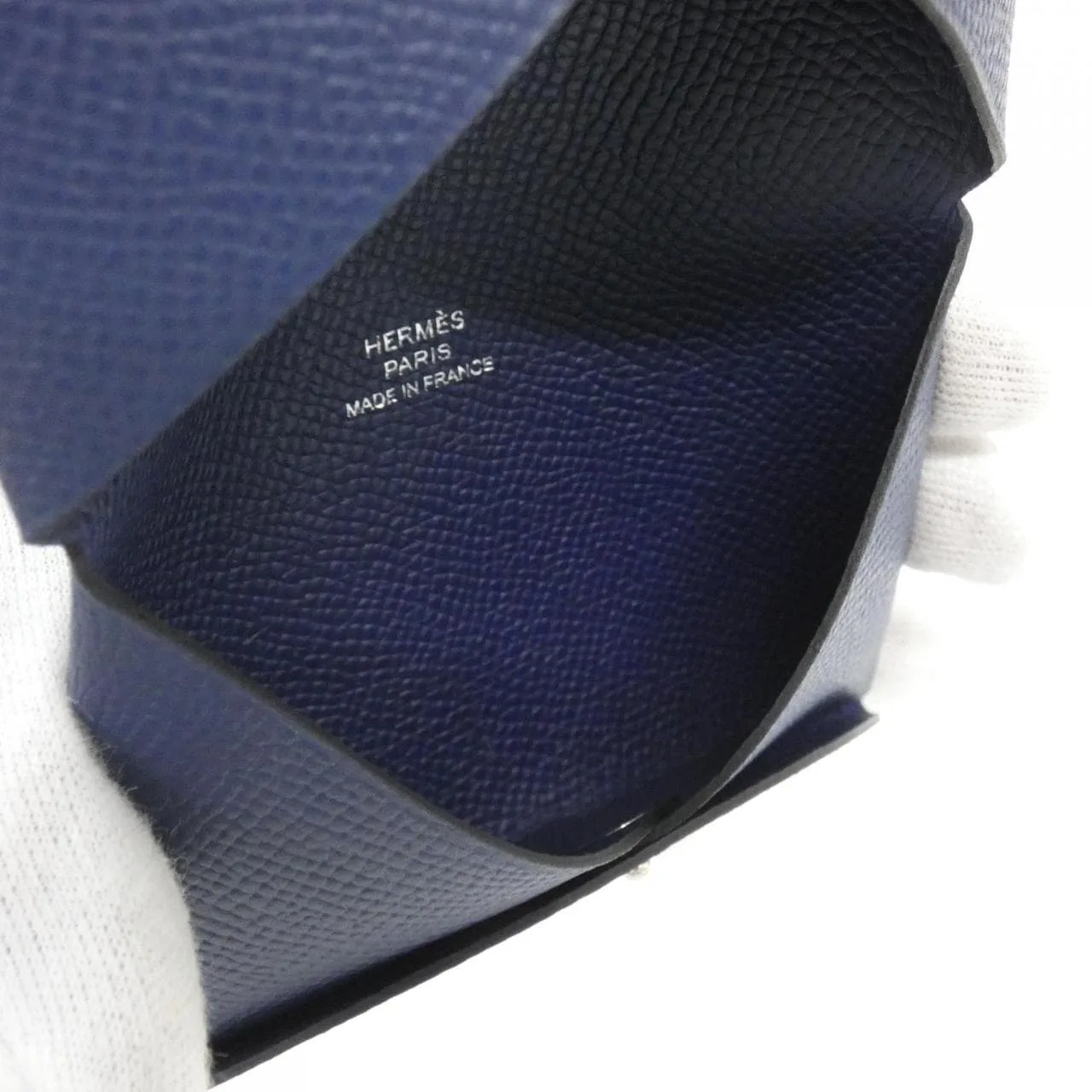 HERMES 044164CK Card Case Epsom Navy Epsom Leather Unused - Thumbnail 3