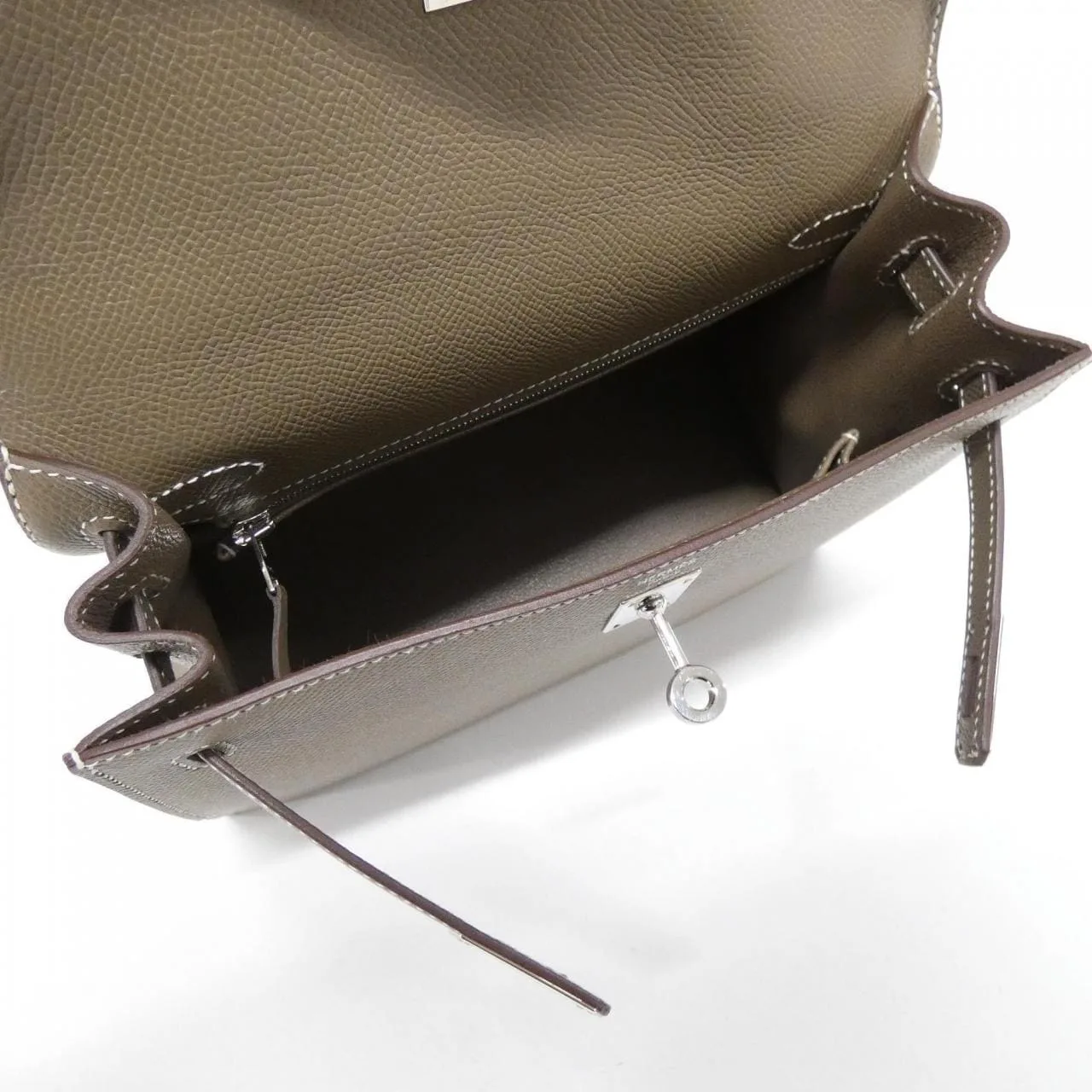 HERMES Kelly 038416CK Handbag Epsom Etoupe Epsom Leather Rank A - Thumbnail 7