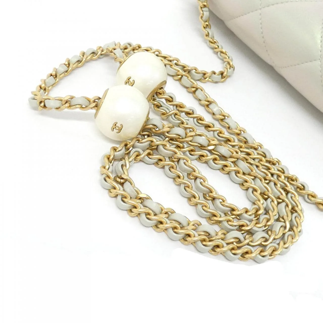 CHANEL AS4861 Shoulder Lambskin Grey Lambskin Rank A - Thumbnail 5