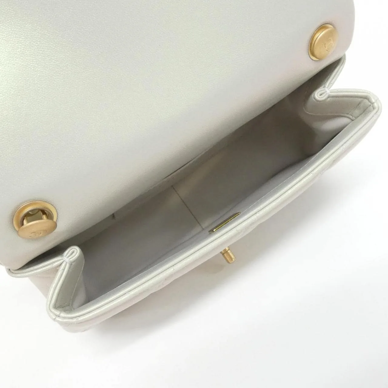 CHANEL AS4861 Shoulder Lambskin Grey Lambskin Rank A - Thumbnail 6