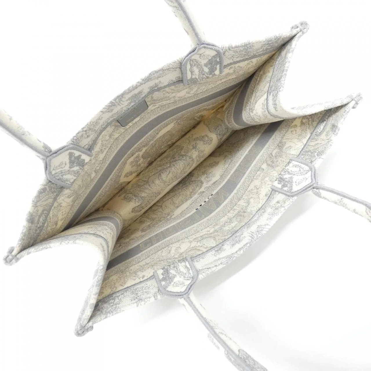 DIOR Book Tote M1296ZTDT Tote Canvas 灰色 帆布 中古品A - 縮圖 6