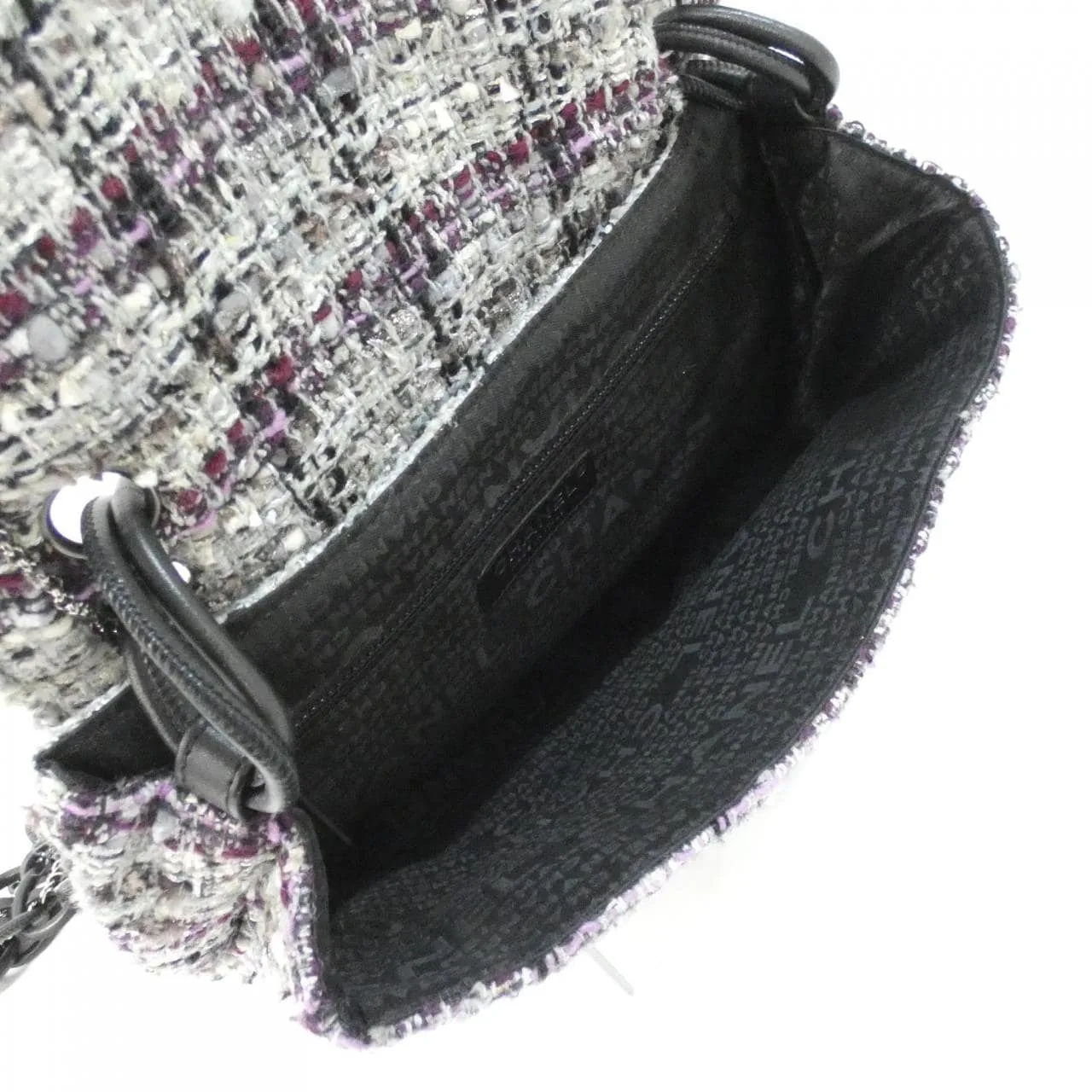 CHANEL 30216 Shoulder Tweed 黑色 粗花呢 中古品A - 縮圖 7