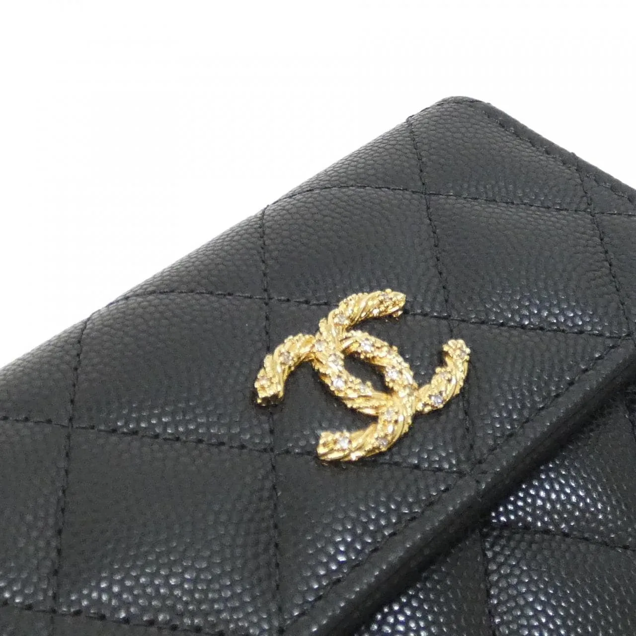 CHANEL AP5076 Wallet Grained Calfskin Black Grained Calfskin Rank A - Thumbnail 4