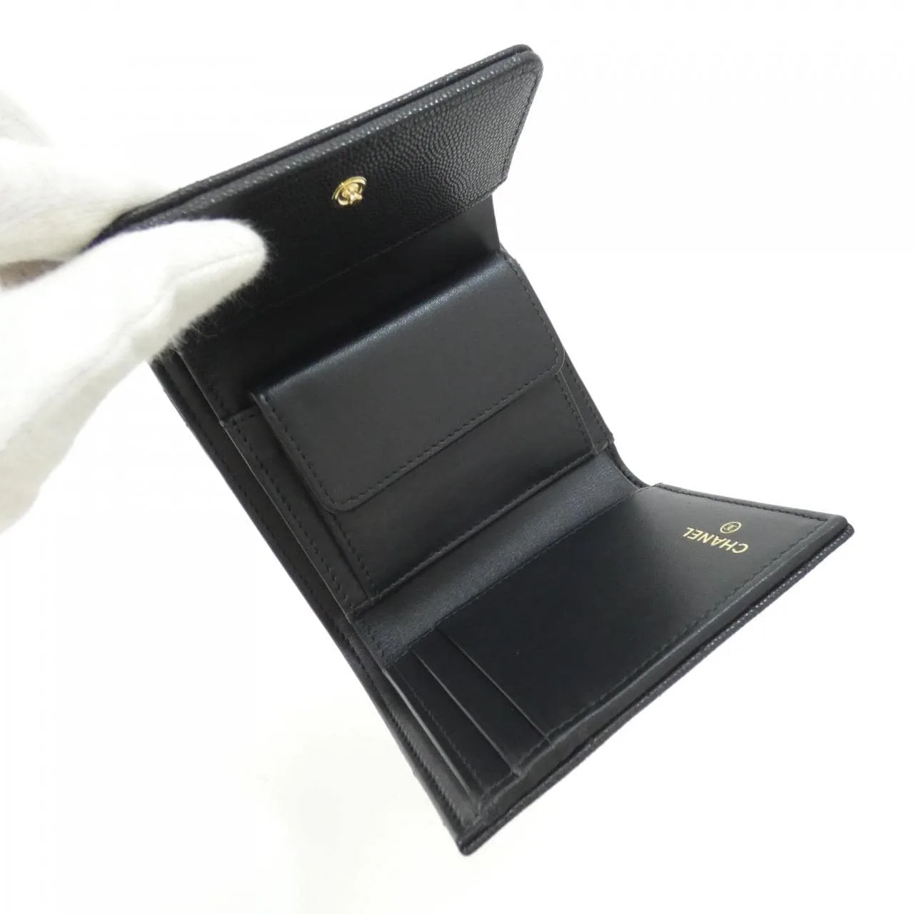 CHANEL AP5076 Wallet Grained Calfskin Black Grained Calfskin Rank A - Thumbnail 5