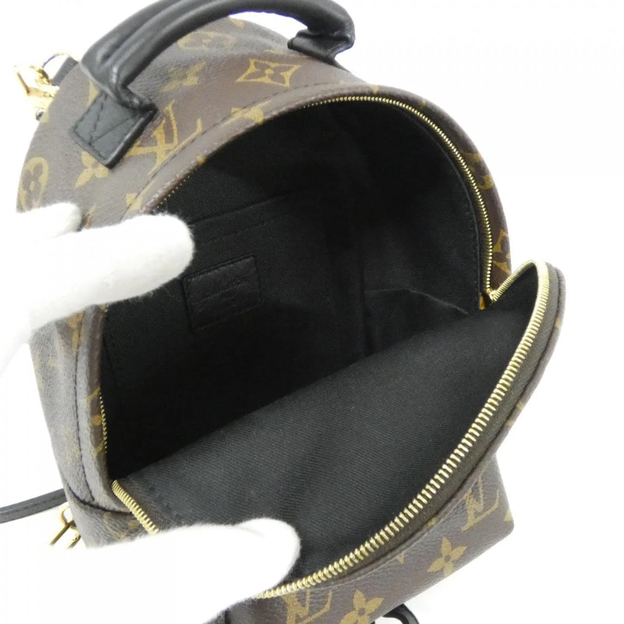 LOUIS VUITTON Palm Springs M44873 Backpack Monogram 黑色 Monogram 中古品A - 縮圖 8