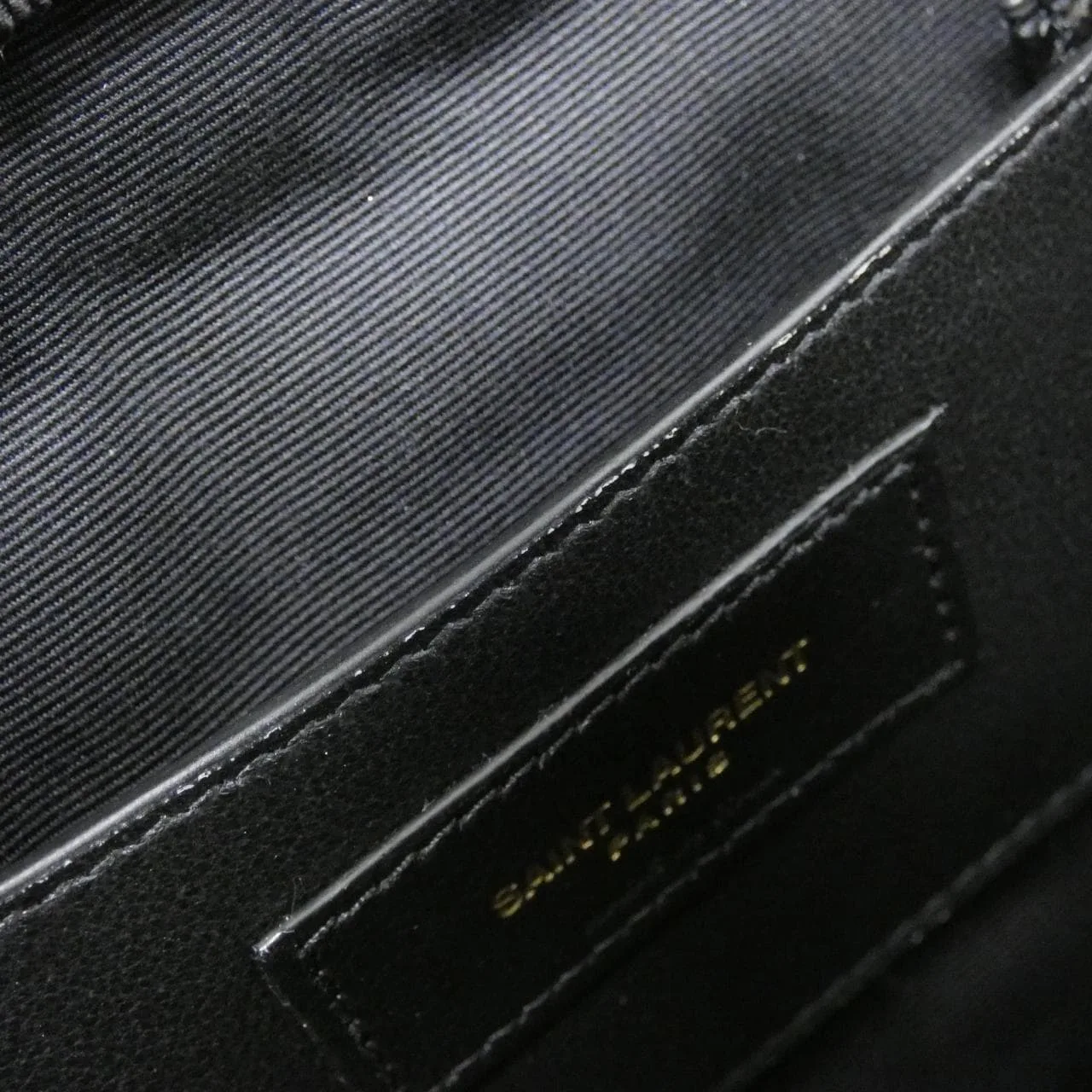 SAINT LAURENT 764809 AABVP Shoulder Lambskin 黑色 羊皮 中古品A - 縮圖 9