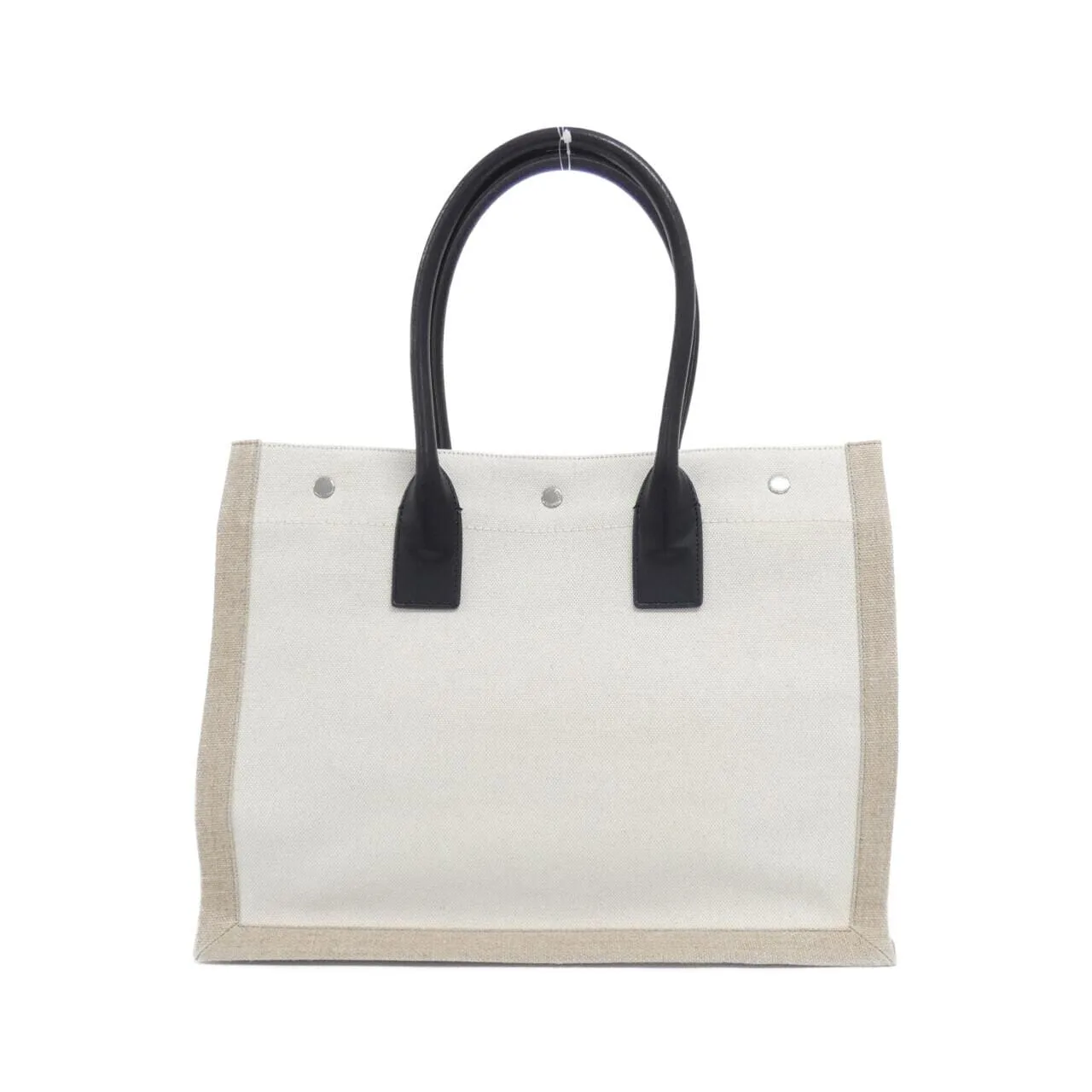 SAINT LAURENT 617481 FAABR 手提包 棉 黑色 Cotton 中古品A - 縮圖 2