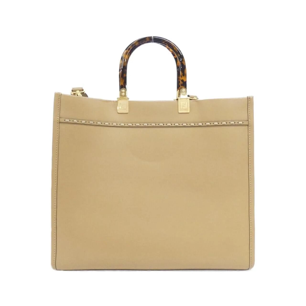 FENDI Sunshine Shopper 8BH386 AHN5 Handbag Leather Black Leather Rank B - Thumbnail 2