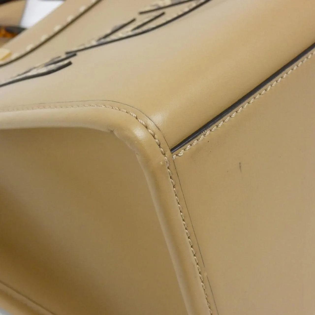 FENDI Sunshine Shopper 8BH386 AHN5 Handbag Leather Black Leather Rank B - Thumbnail 3