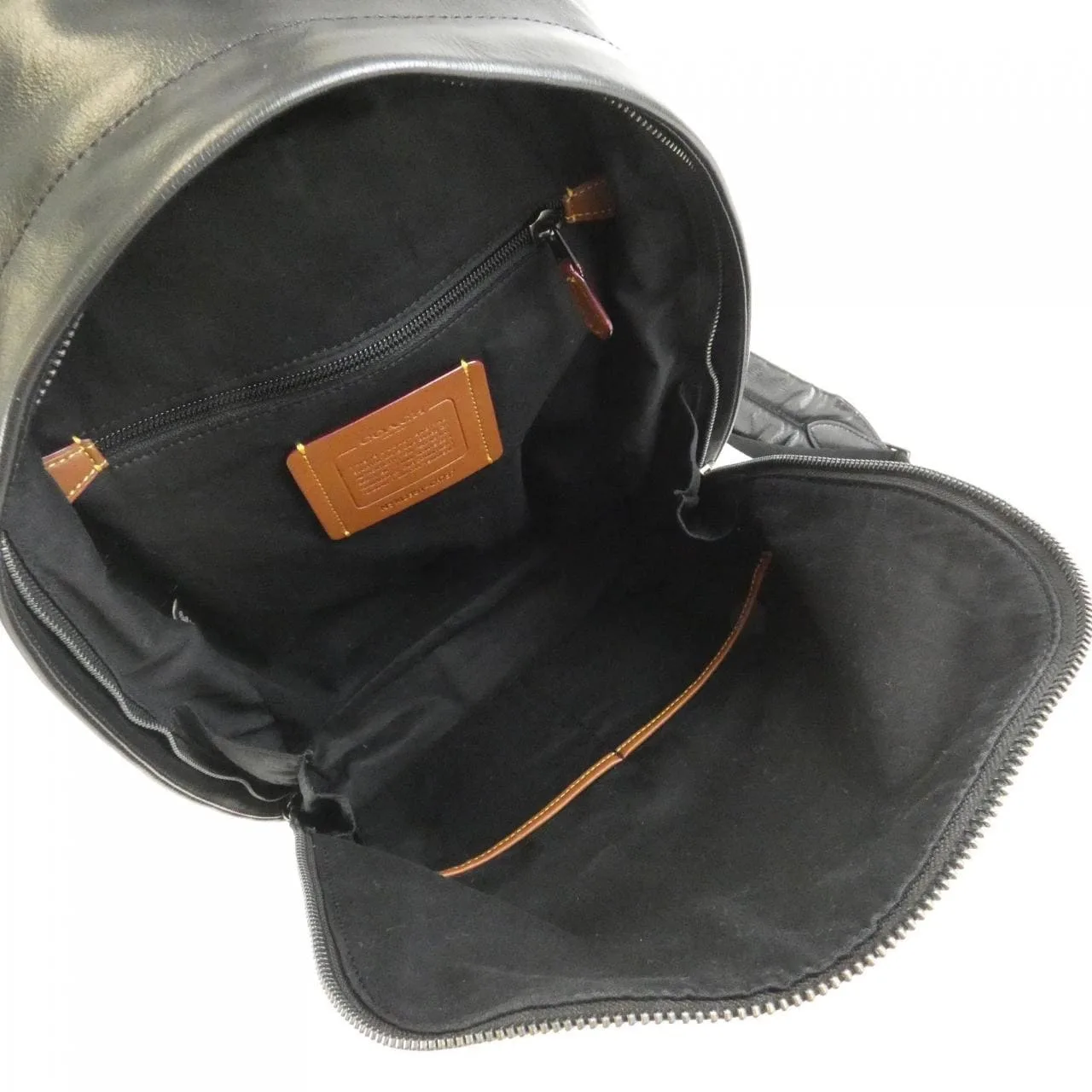 COACH CR757 背包 皮革 黑色 皮革 中古品A - 縮圖 8