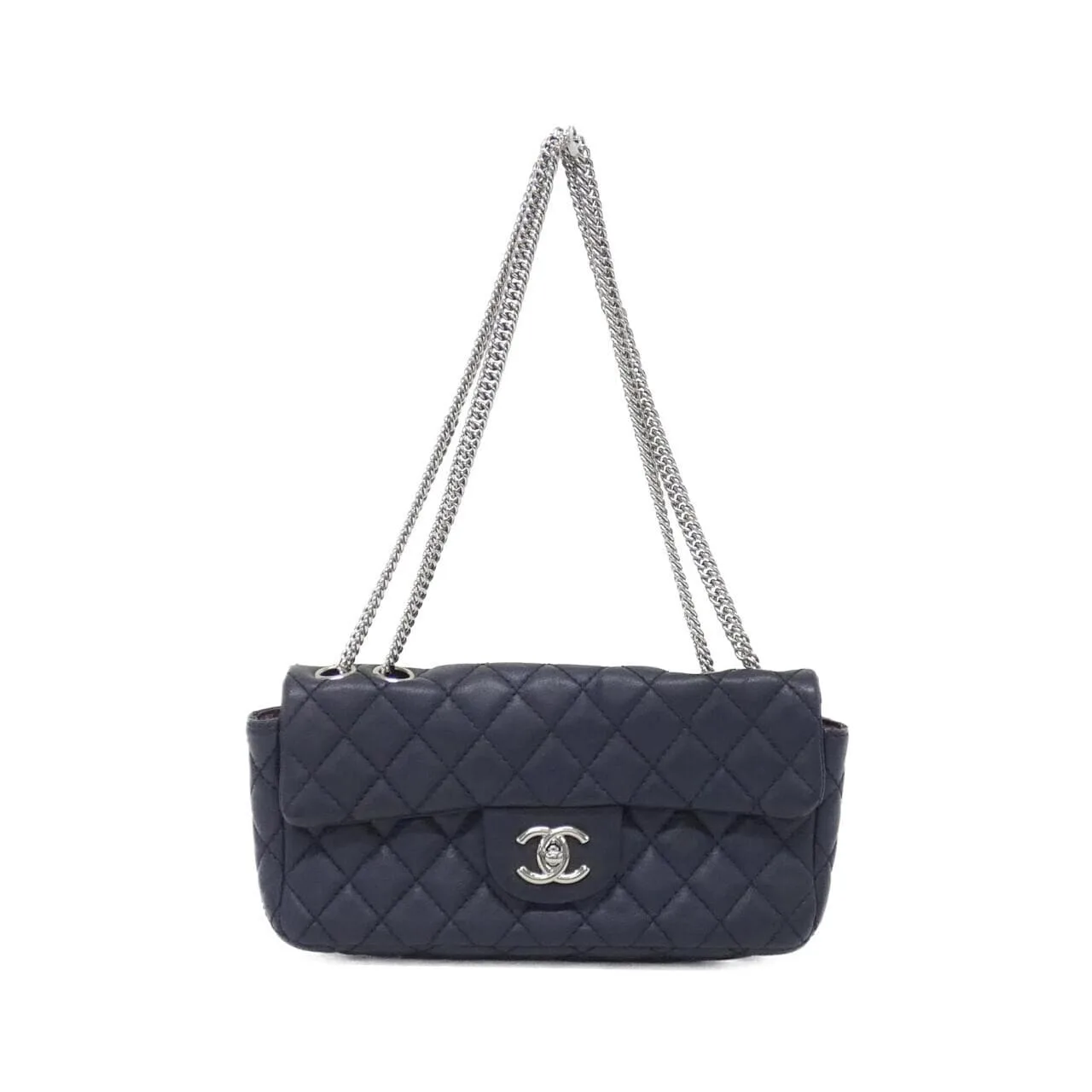CHANEL Shoulder Navy
