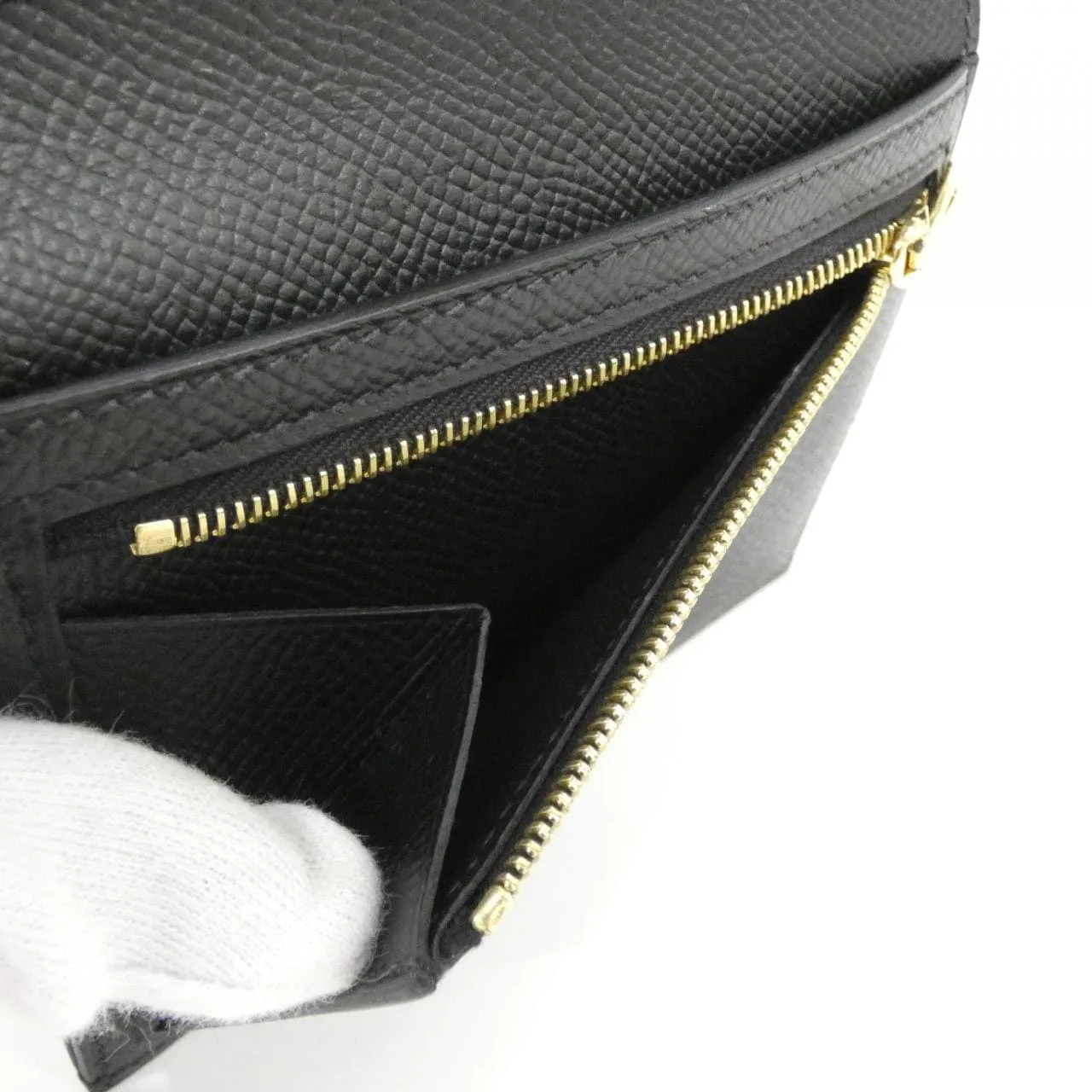 HERMES 039790CC 銀包 Epsom 黑色 Epsom 皮 中古品A - 縮圖 4