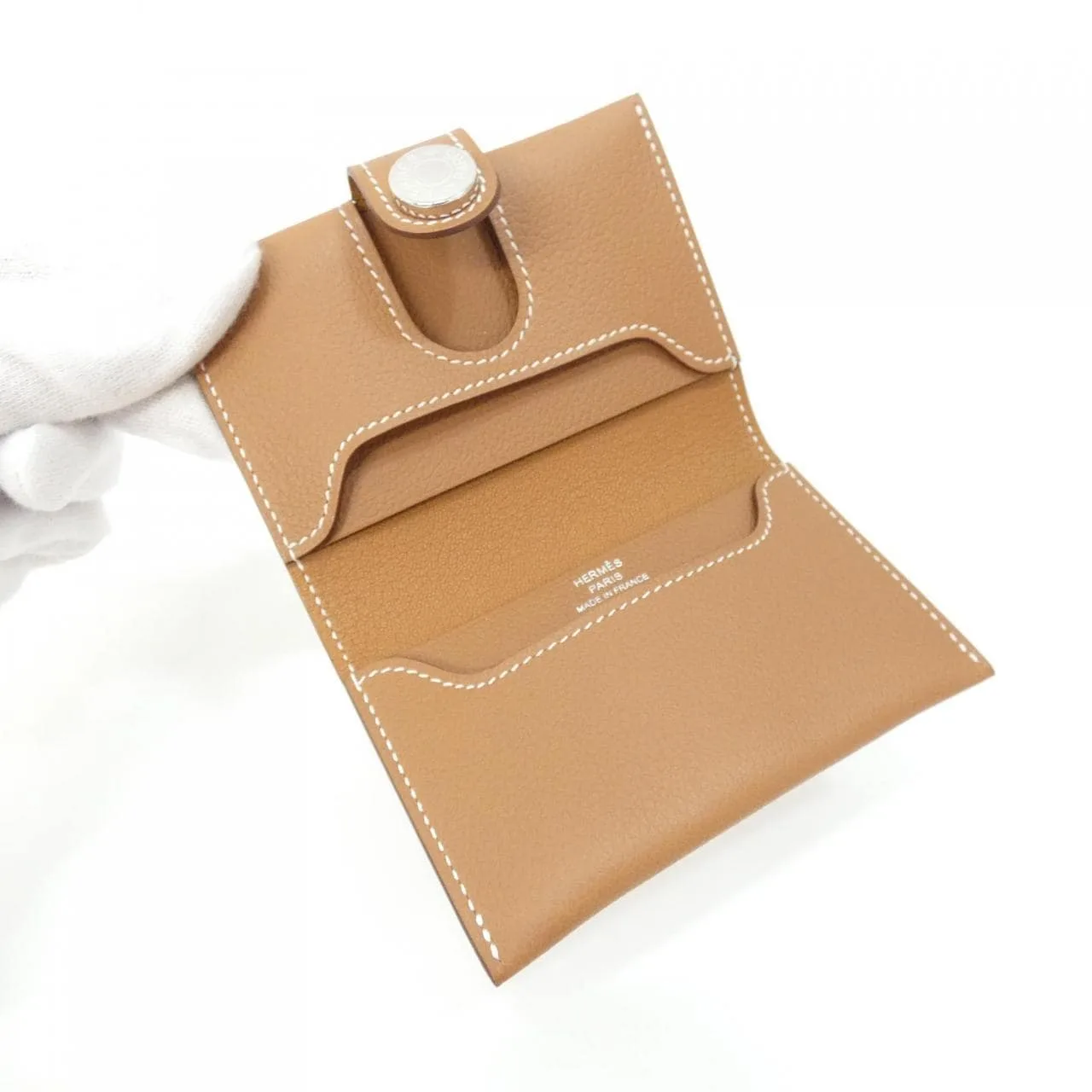 HERMES 084335CK Card Case 金色 中古品A - 縮圖 4