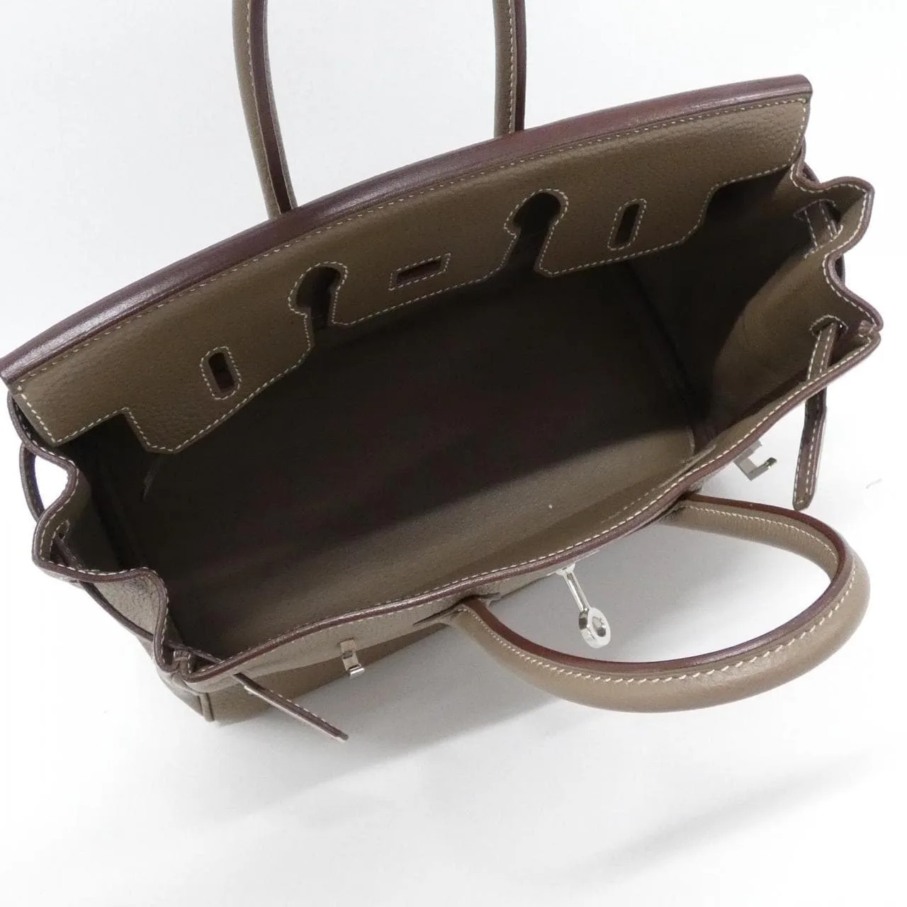 HERMES Birkin 041344CK Handbag Togo Etoupe Togo Leather Rank A - Thumbnail 9